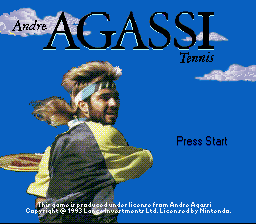 Andre Agassi Tennis (USA) Title Screen